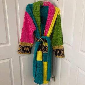 multi color versace robe